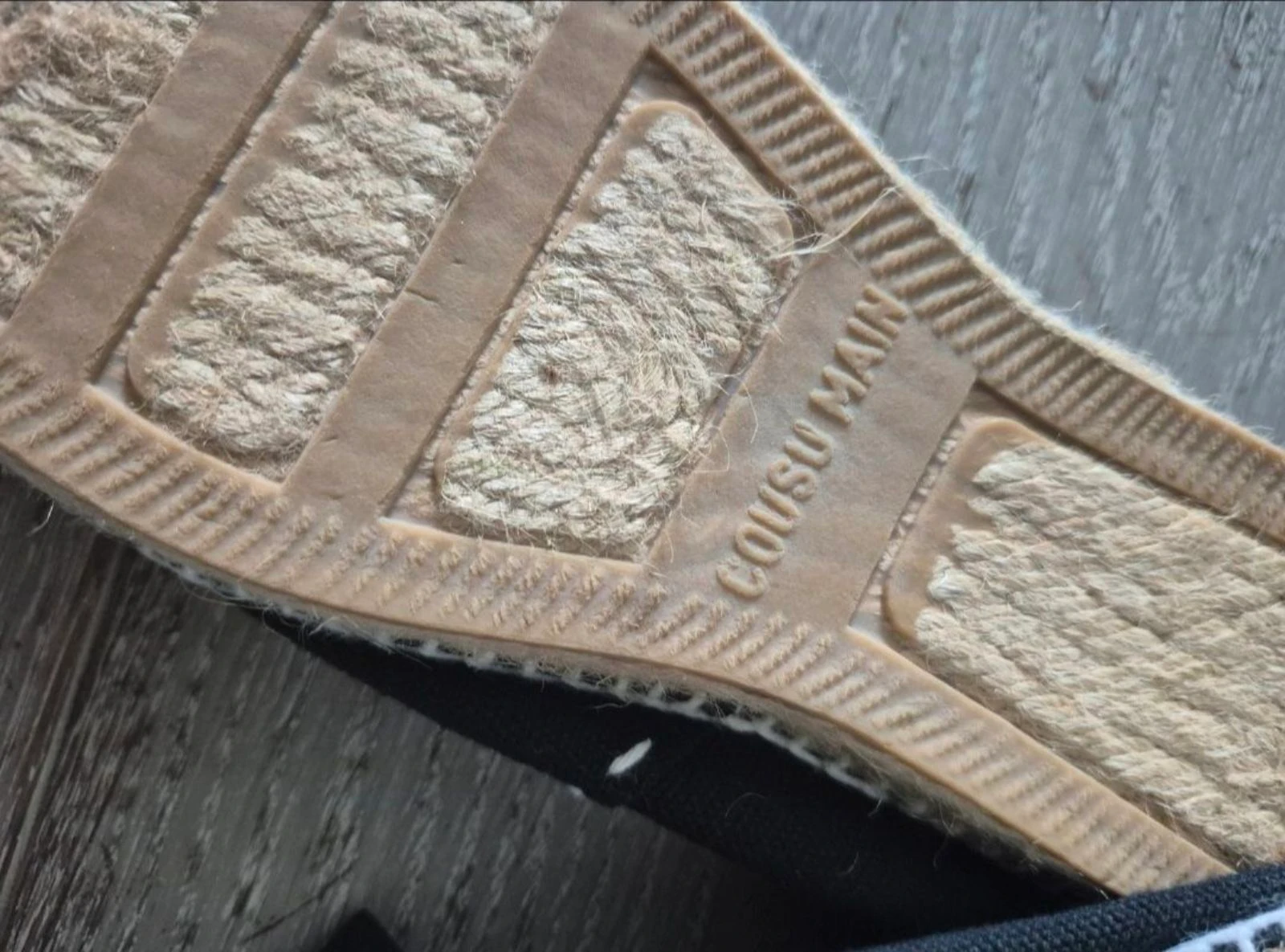 Zwarte platte espadrilles met bandjes. Handgenaaid. Maat 39 – photo 6